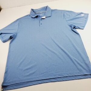 Adidas Polo Shirt Mens 2XL Blue Performance Stretch Golf Outdoor Casual Logo